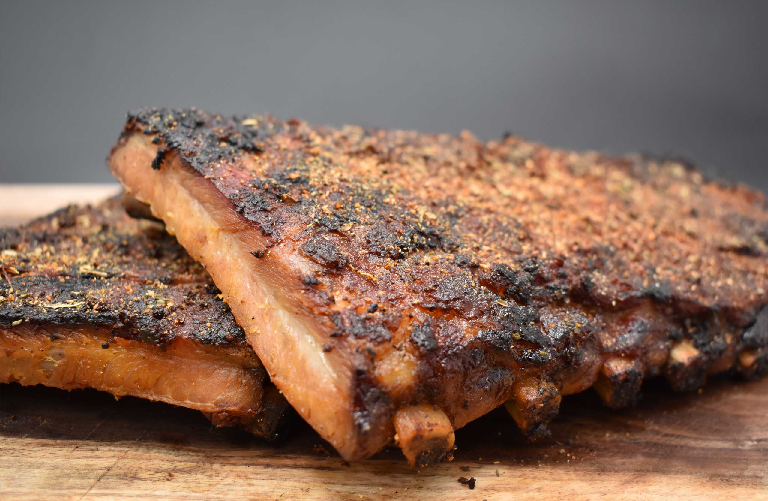 Smoked St. Louis ribs at Smoky Rock BBQ