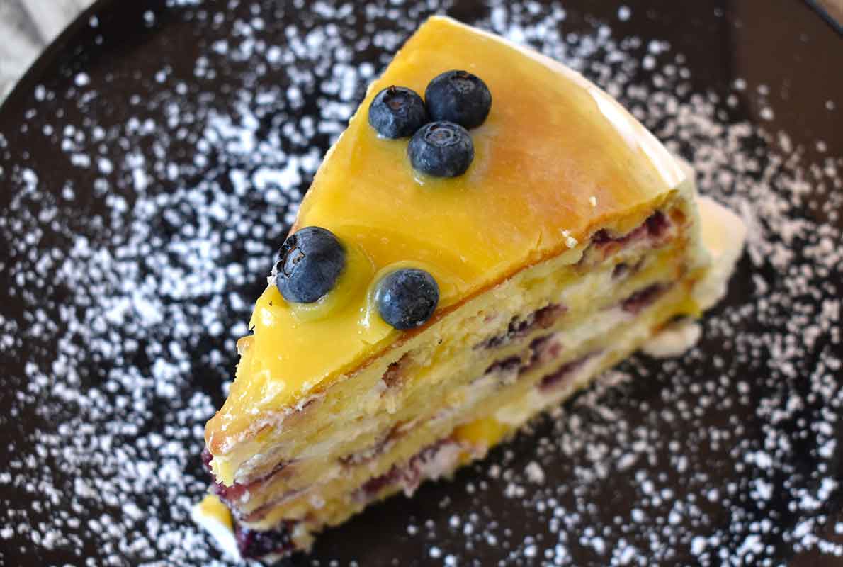Blueberry lemon cake slice from Smoky Rock Bakery